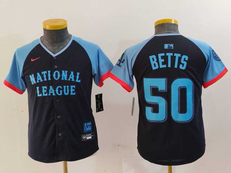Youth Los Angeles Dodgers #50 Mookie Betts Navy 2024 All Star Limited Stitched Jersey->2024 mlb all-star->MLB Jersey